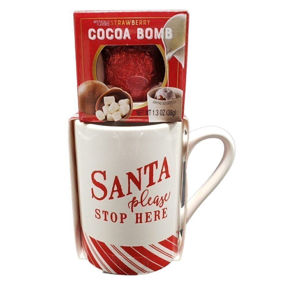 Cocoa‎ Bomb Mug - Strawberry - Marshmallows - Christmas - Secret Santa Gift